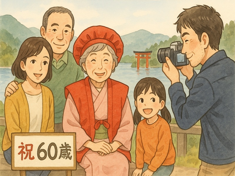 還暦祝いの旅行を一緒に過ごす思い出作り