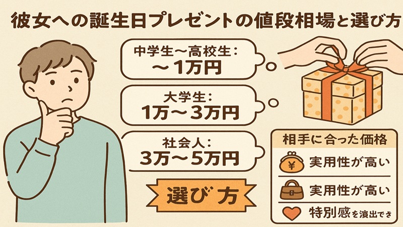 彼女への誕生日プレゼントの値段相場と選び方